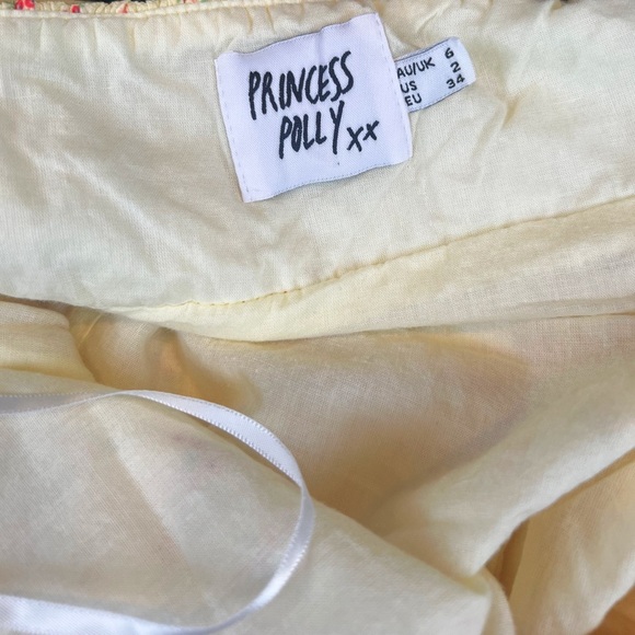Princess Polly Freya Mini Dress Yellow Size 2 - Picture 7 of 8